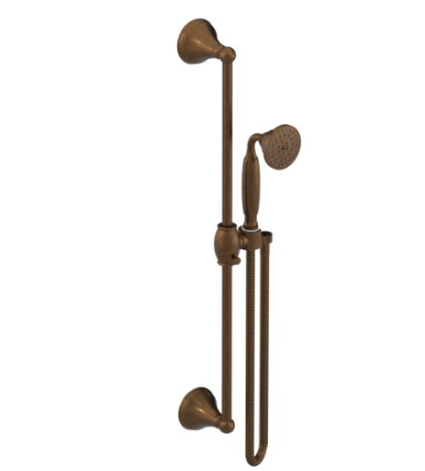 Rubinet 4GJS0 Adjustable Slide Bar With Hand Held Shower Assembly