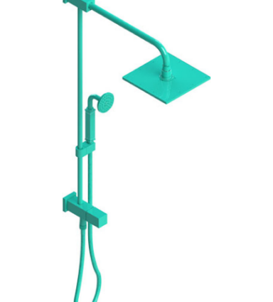 Rubinet 4UMQ1 Bar With Iet At Diverter, Include 8 Shower Head, 12 Shower Arm, 30 Adjustable Slide Bar (Can Be Cut To Suit), Hand Held Shower Diverter