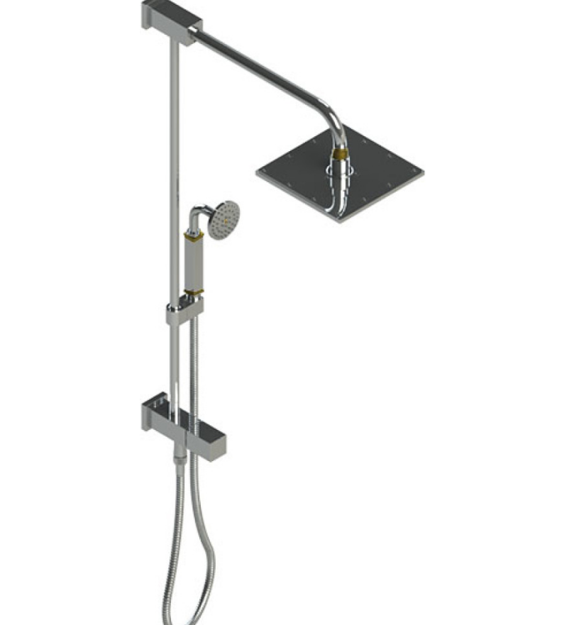 Rubinet 4UMQ1 Bar With Iet At Diverter, Include 8 Shower Head, 12 Shower Arm, 30 Adjustable Slide Bar (Can Be Cut To Suit), Hand Held Shower Diverter