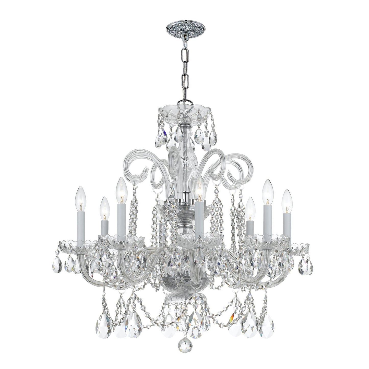 Crystorama 5008-CL-MWP Traditional Crystal 8 Light Hand Cut Crystal Chandelier - Parent