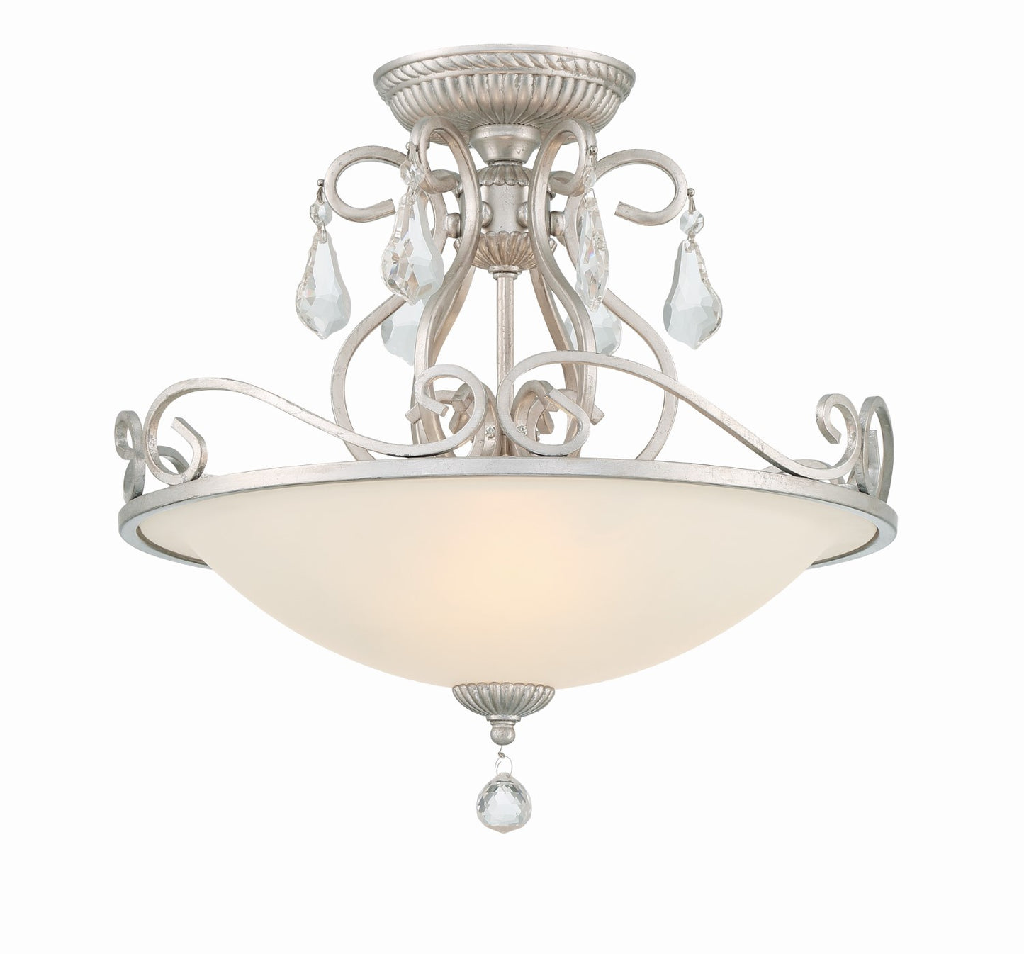 Crystorama 5010-OS-CL-MWP Ashton 3 Light Hand Cut Crystal Ceiling Mount - Olde Silver