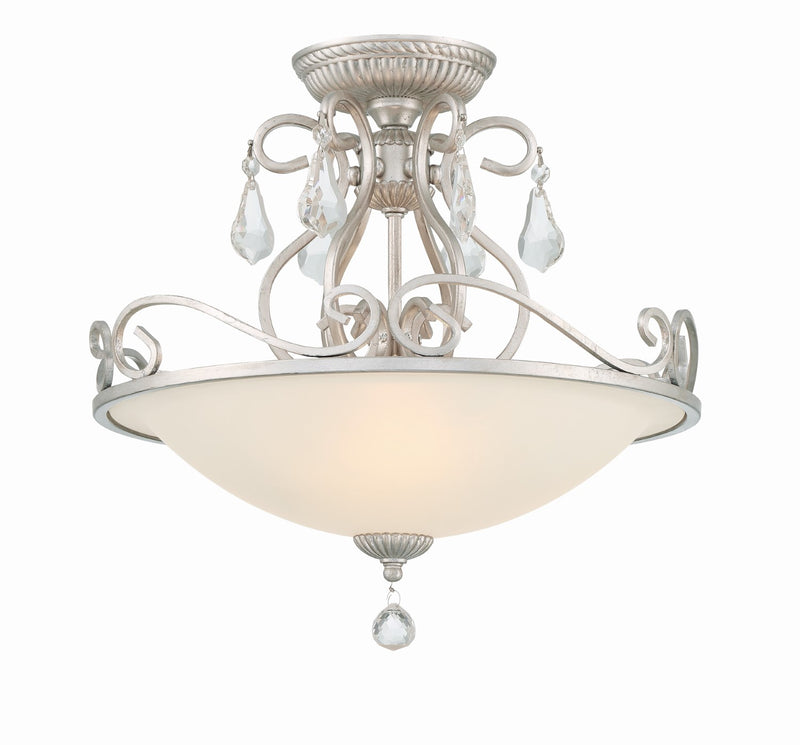 Crystorama 5010-OS-CL-MWP Ashton 3 Light Hand Cut Crystal Ceiling Mount - Olde Silver
