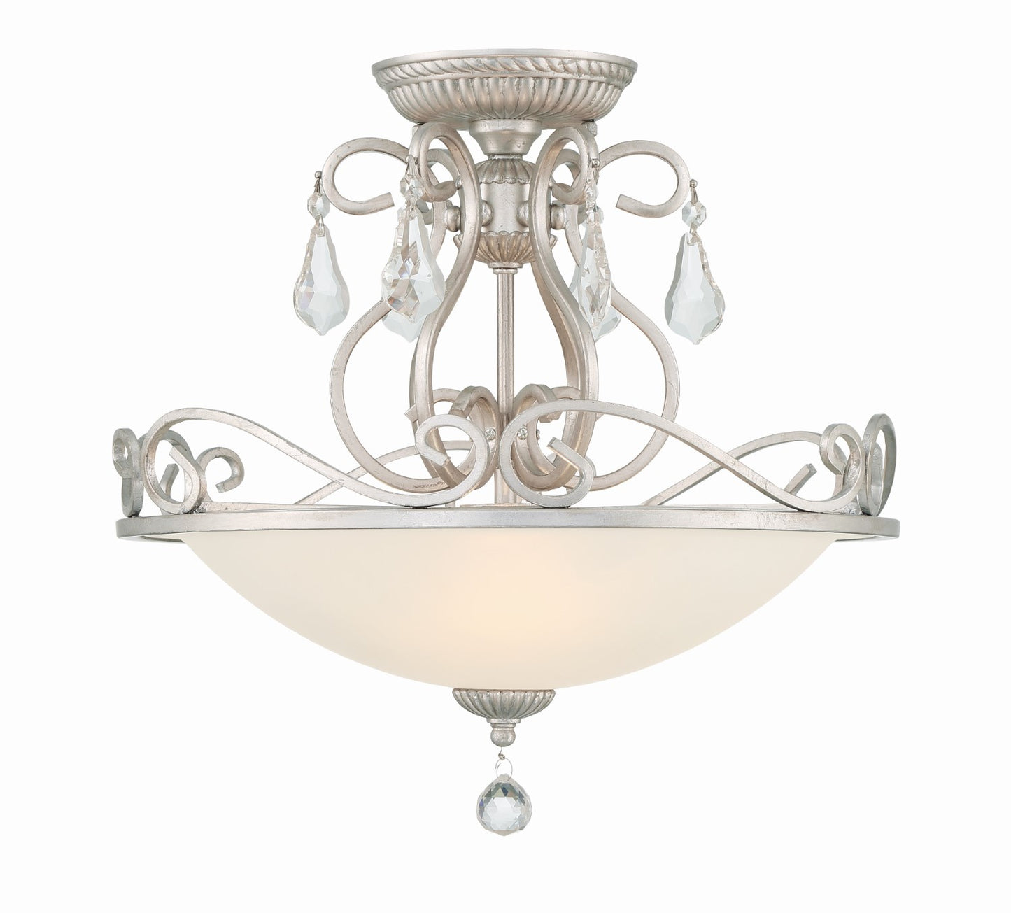 Crystorama 5010-OS-CL-MWP Ashton 3 Light Hand Cut Crystal Ceiling Mount - Olde Silver
