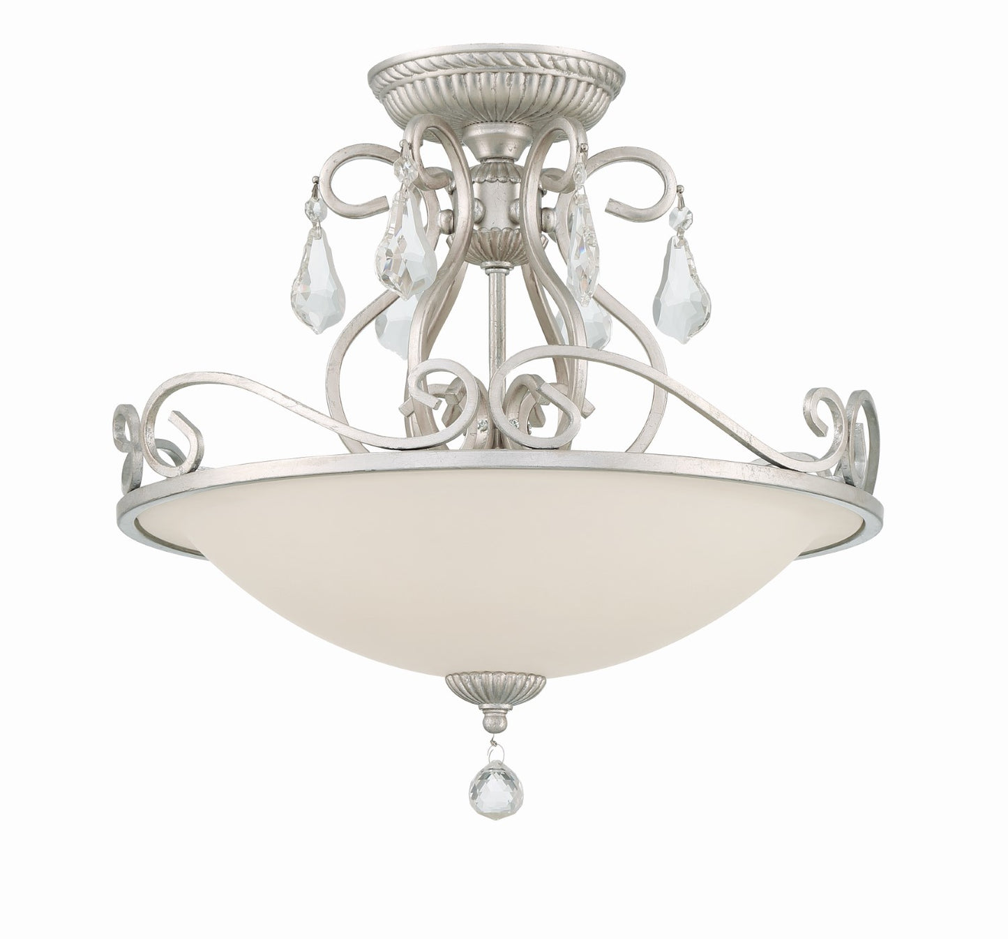 Crystorama 5010-OS-CL-MWP Ashton 3 Light Hand Cut Crystal Ceiling Mount - Olde Silver