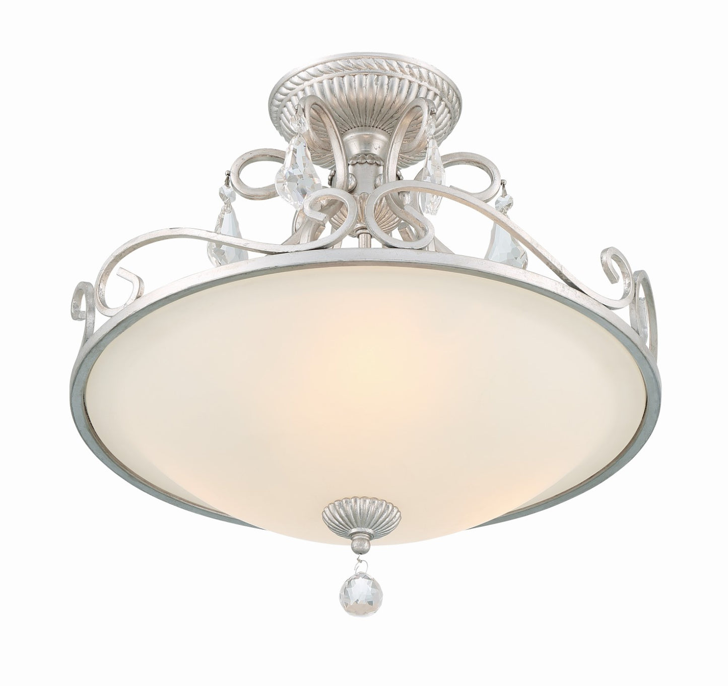 Crystorama 5010-OS-CL-MWP Ashton 3 Light Hand Cut Crystal Ceiling Mount - Olde Silver
