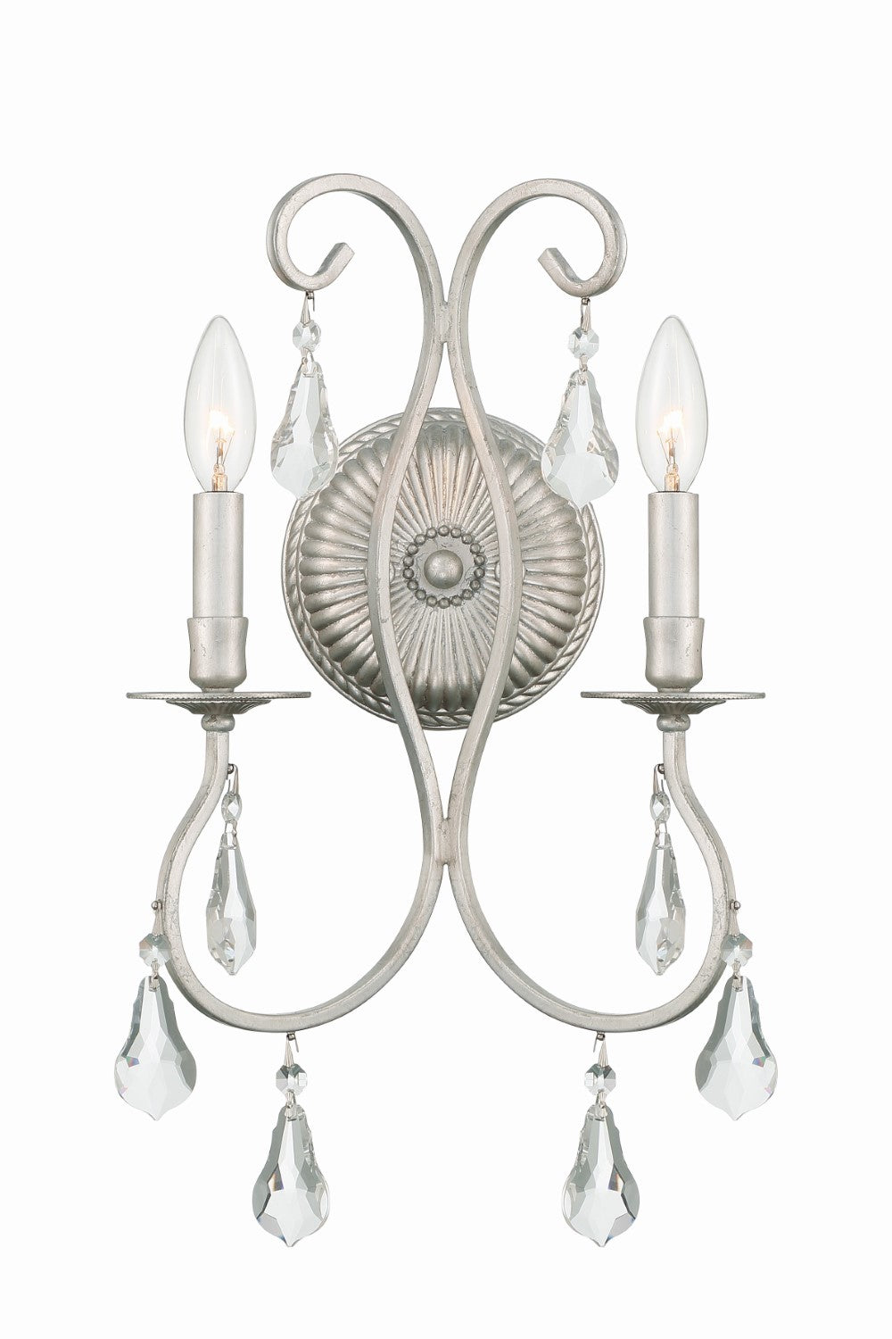 Crystorama 5012-CL-MWP Ashton 2 Light Hand Cut Crystal Wall Mount - Parent