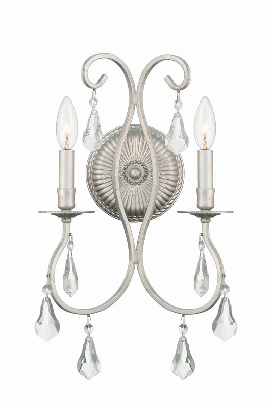 Crystorama 5012-CL-MWP Ashton 2 Light Hand Cut Crystal Wall Mount - Parent