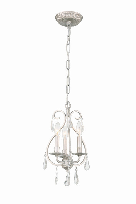 Crystorama 5013-OS-CL-S Ashton 3 Light Swarovski Strass Crystal Mini Chandelier - Olde Silver