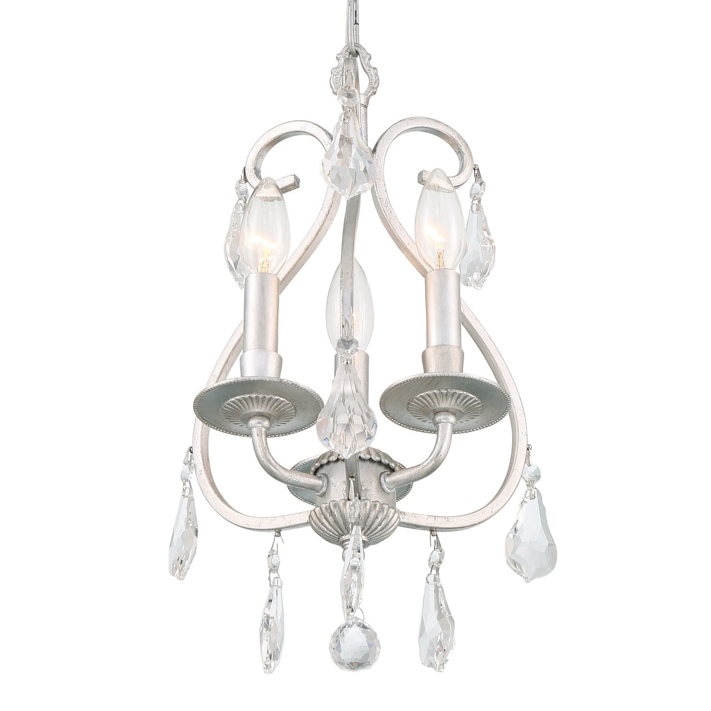 Crystorama 5013-OS-CL-S Ashton 3 Light Swarovski Strass Crystal Mini Chandelier - Olde Silver
