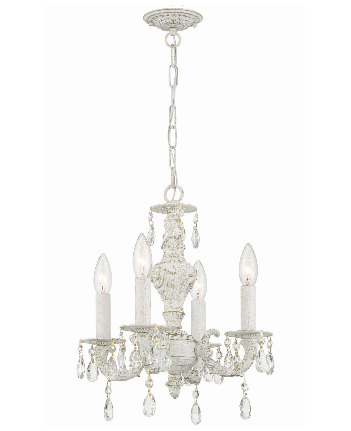 Crystorama 5024-CL-MWP Paris Market 4 Light Clear Crystal Mini Chandelier - Parent