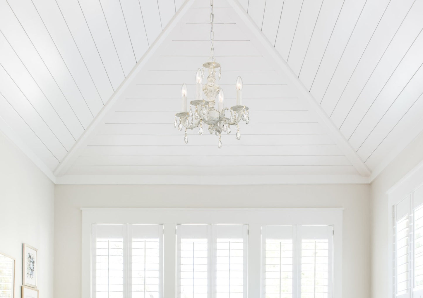 Crystorama 5024-CL-MWP Paris Market 4 Light Clear Crystal Mini Chandelier