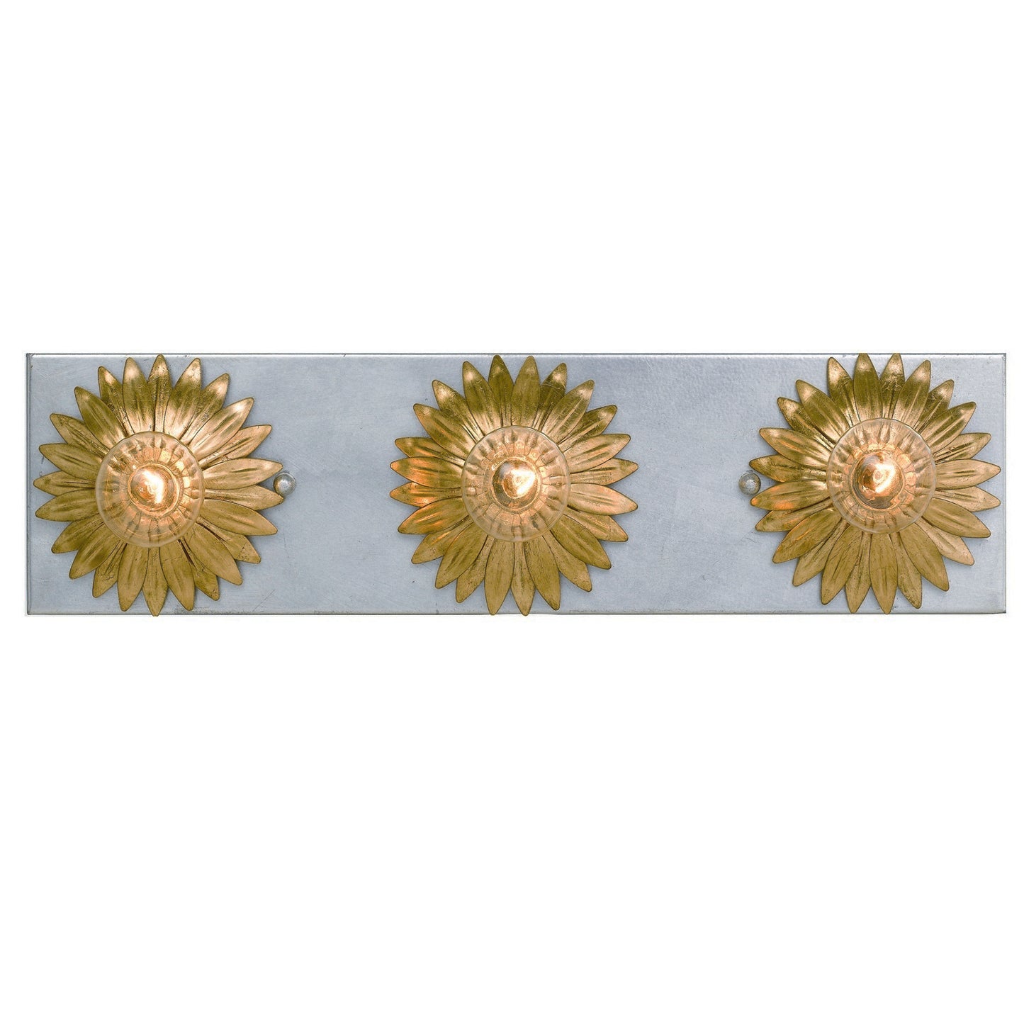 Crystorama 503-GA-SA Broche 3 Light + Antique Silver Bathroom Vanity - Antique Gold