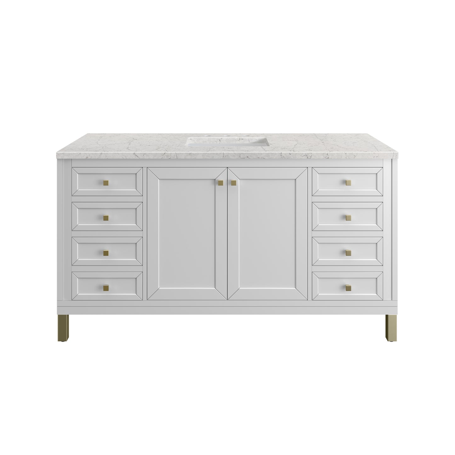James Martin 503-V60S Chicago 60" Single Vanity, 3 CM Top with Free Power Wireless Charger