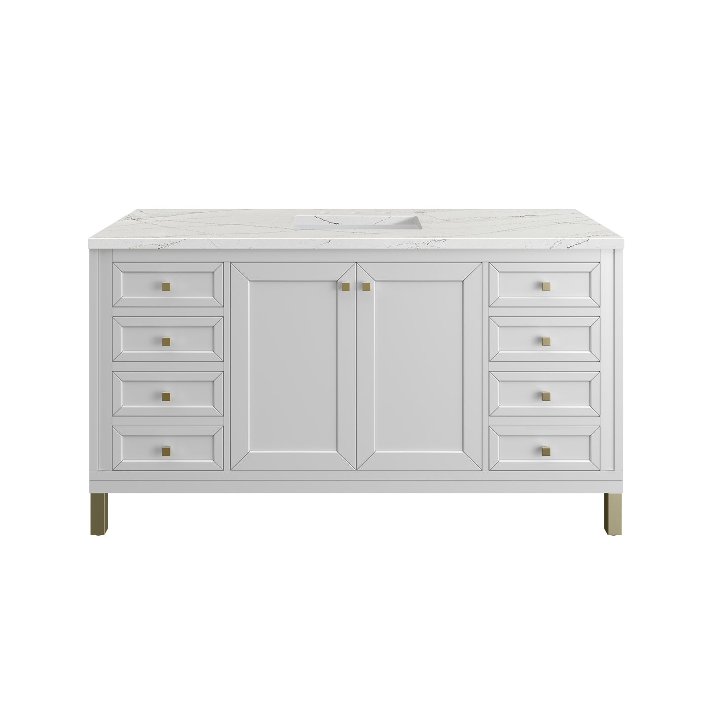 James Martin 503-V60S Chicago 60" Single Vanity, 3 CM Top with Free Power Wireless Charger