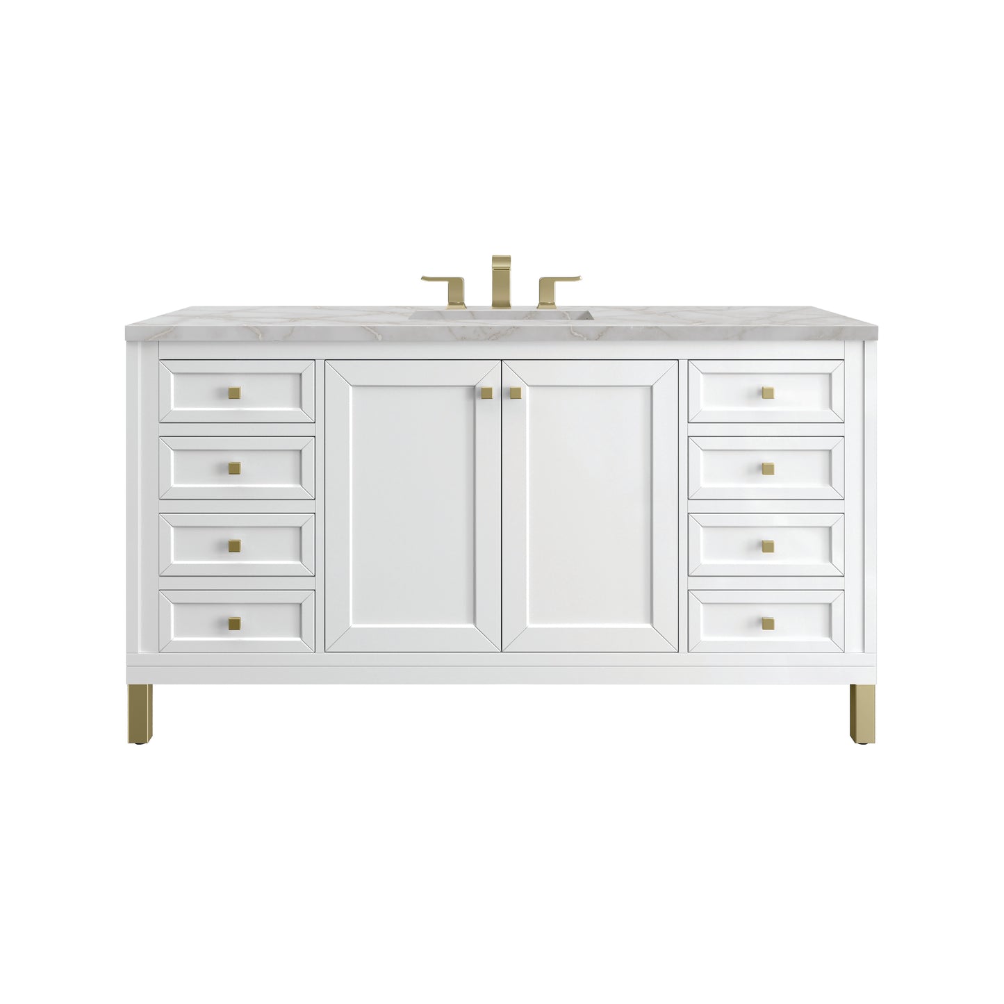 James Martin 503-V60S Chicago 60" Single Vanity, 3 CM Top with Free Power Wireless Charger