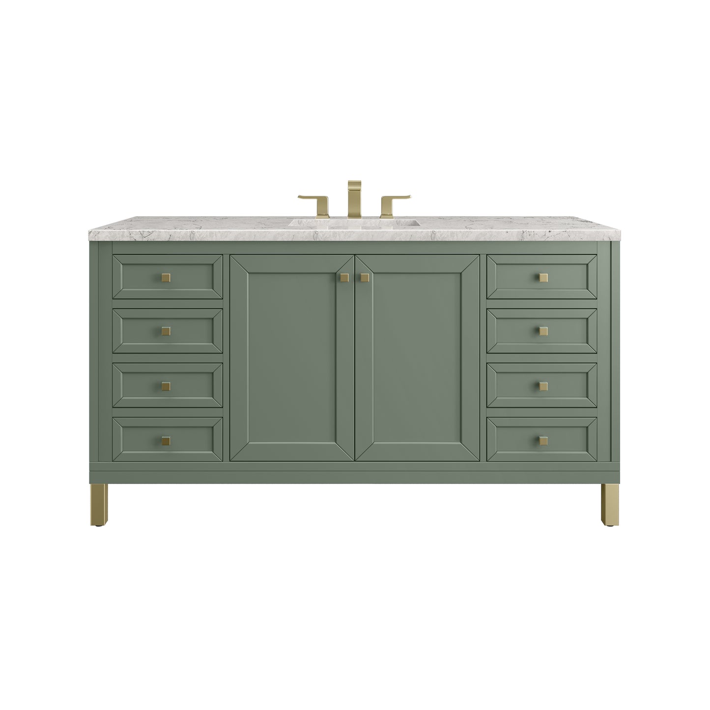 James Martin 503-V60S Chicago 60" Single Vanity, 3 CM Top with Free Power Wireless Charger