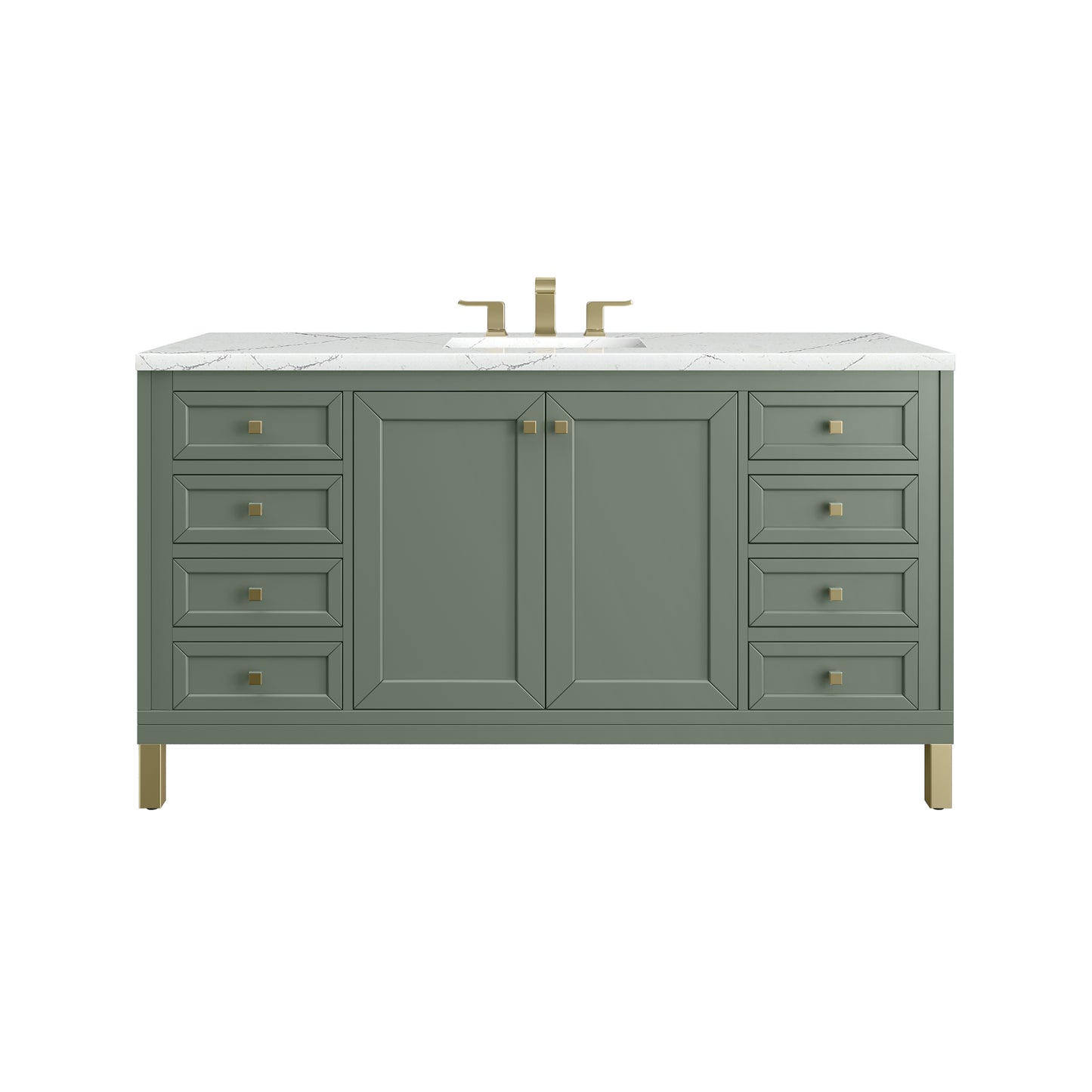 James Martin 503-V60S Chicago 60" Single Vanity, 3 CM Top with Free Power Wireless Charger