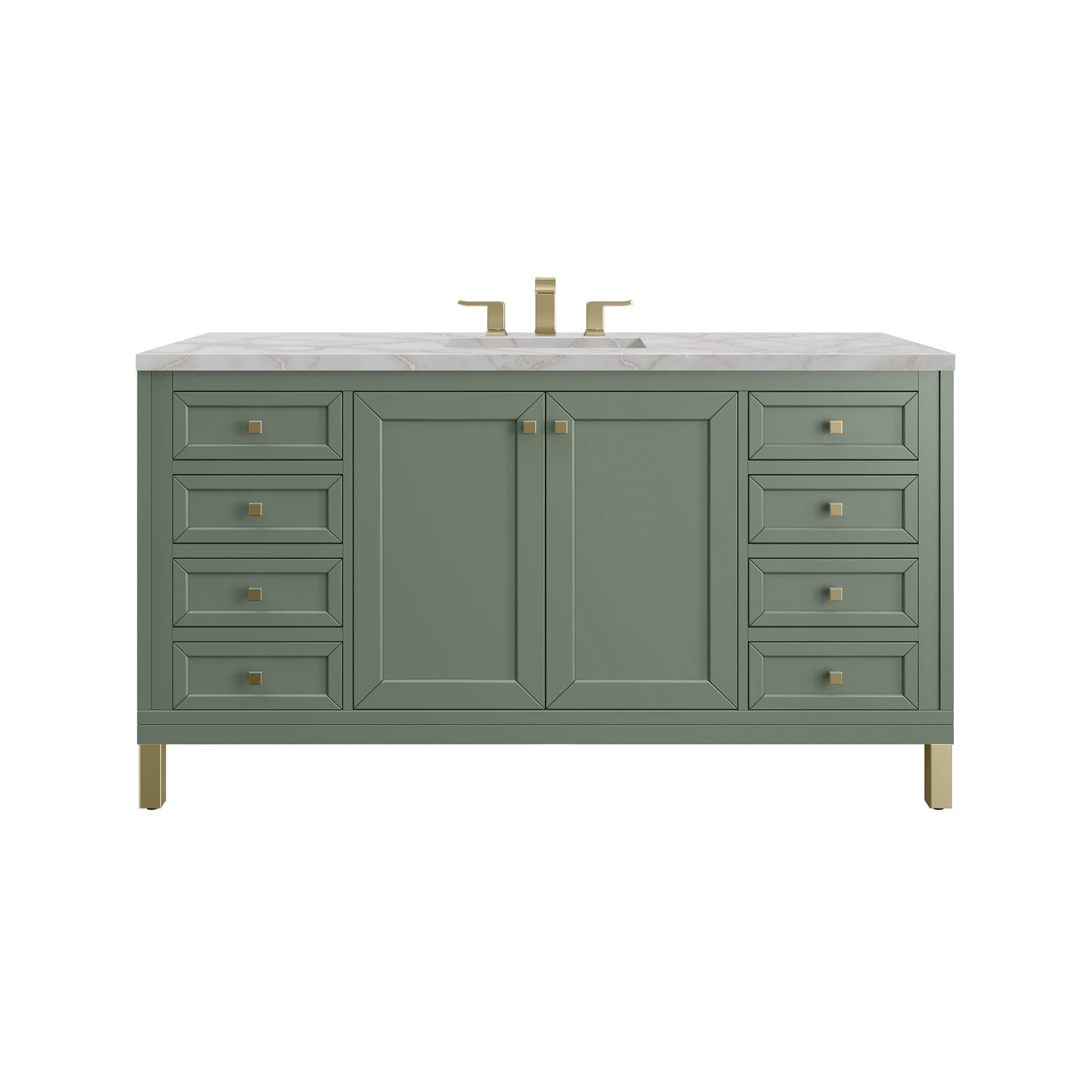 James Martin 503-V60S Chicago 60" Single Vanity, 3 CM Top with Free Power Wireless Charger