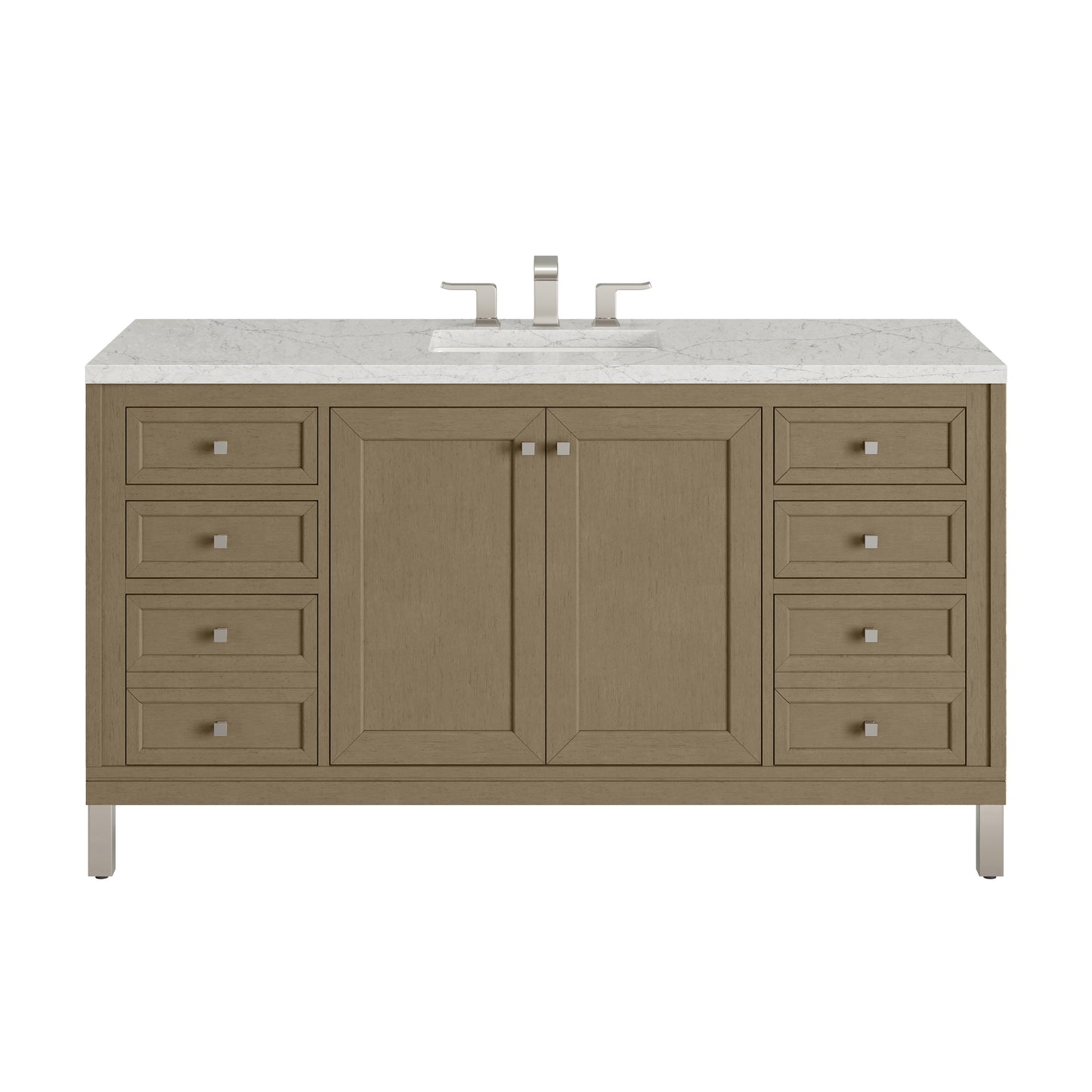 James Martin 503-V60S Chicago 60" Single Vanity, 3 CM Top with Free Power Wireless Charger