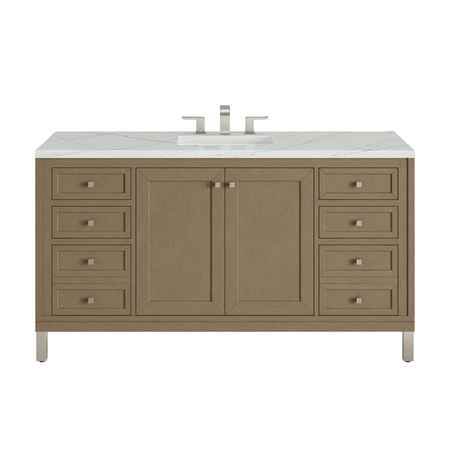James Martin 503-V60S Chicago 60" Single Vanity, 3 CM Top with Free Power Wireless Charger