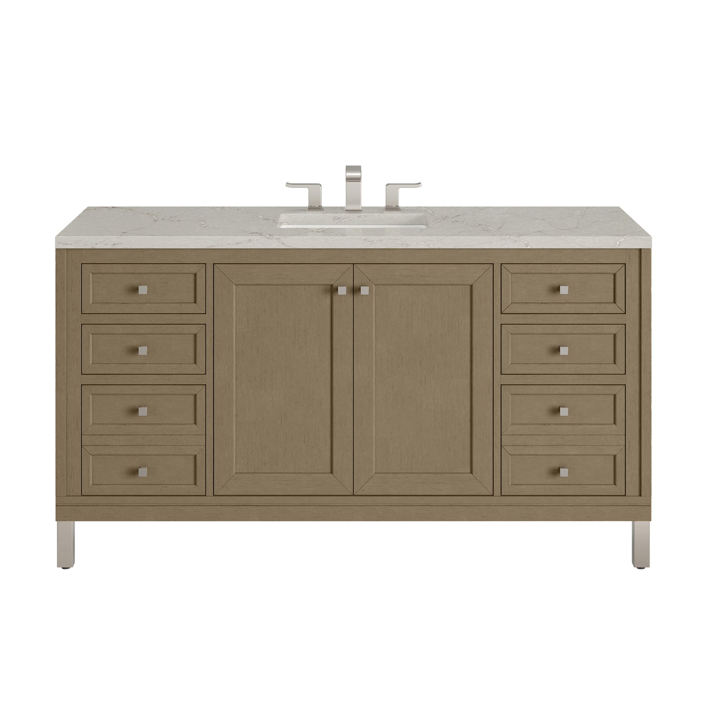James Martin 503-V60S Chicago 60" Single Vanity, 3 CM Top with Free Power Wireless Charger