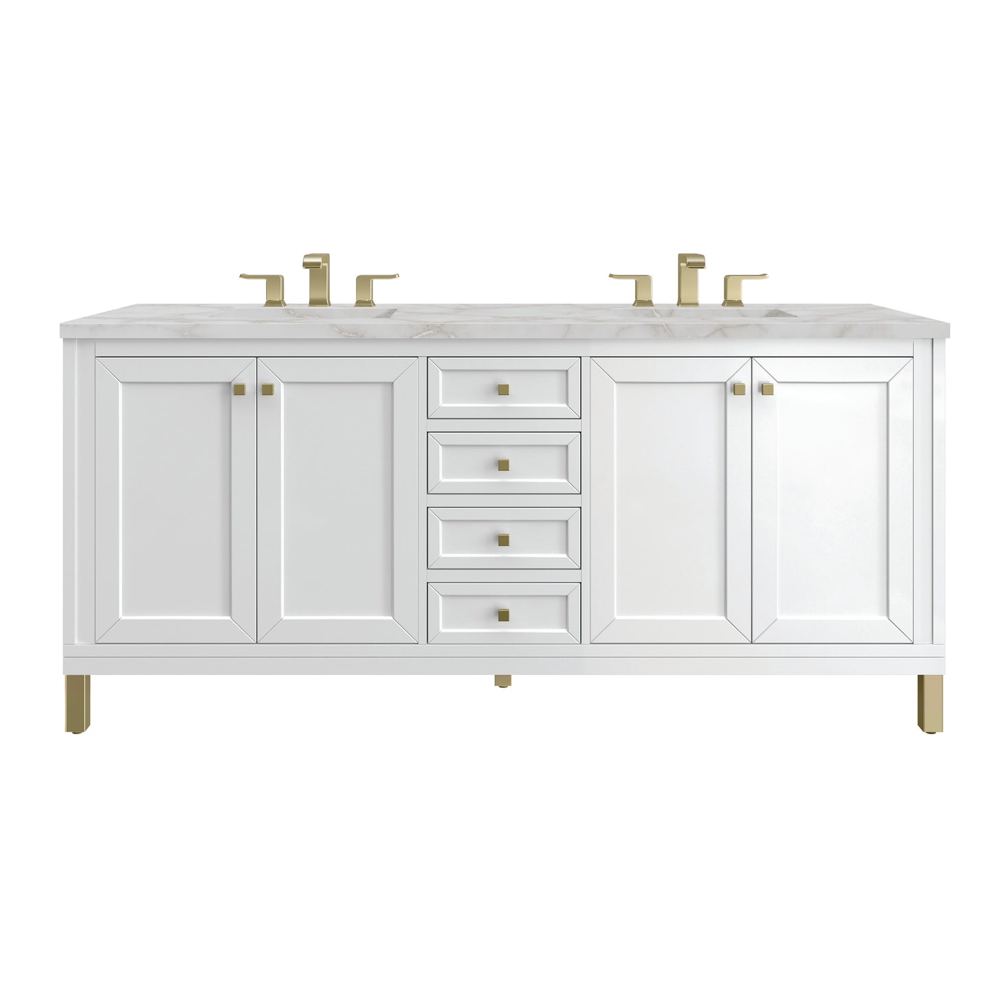 James Martin 503-V72 Chicago 72" Double Vanity, With 3 CM Top and Free Power Wireless Charger