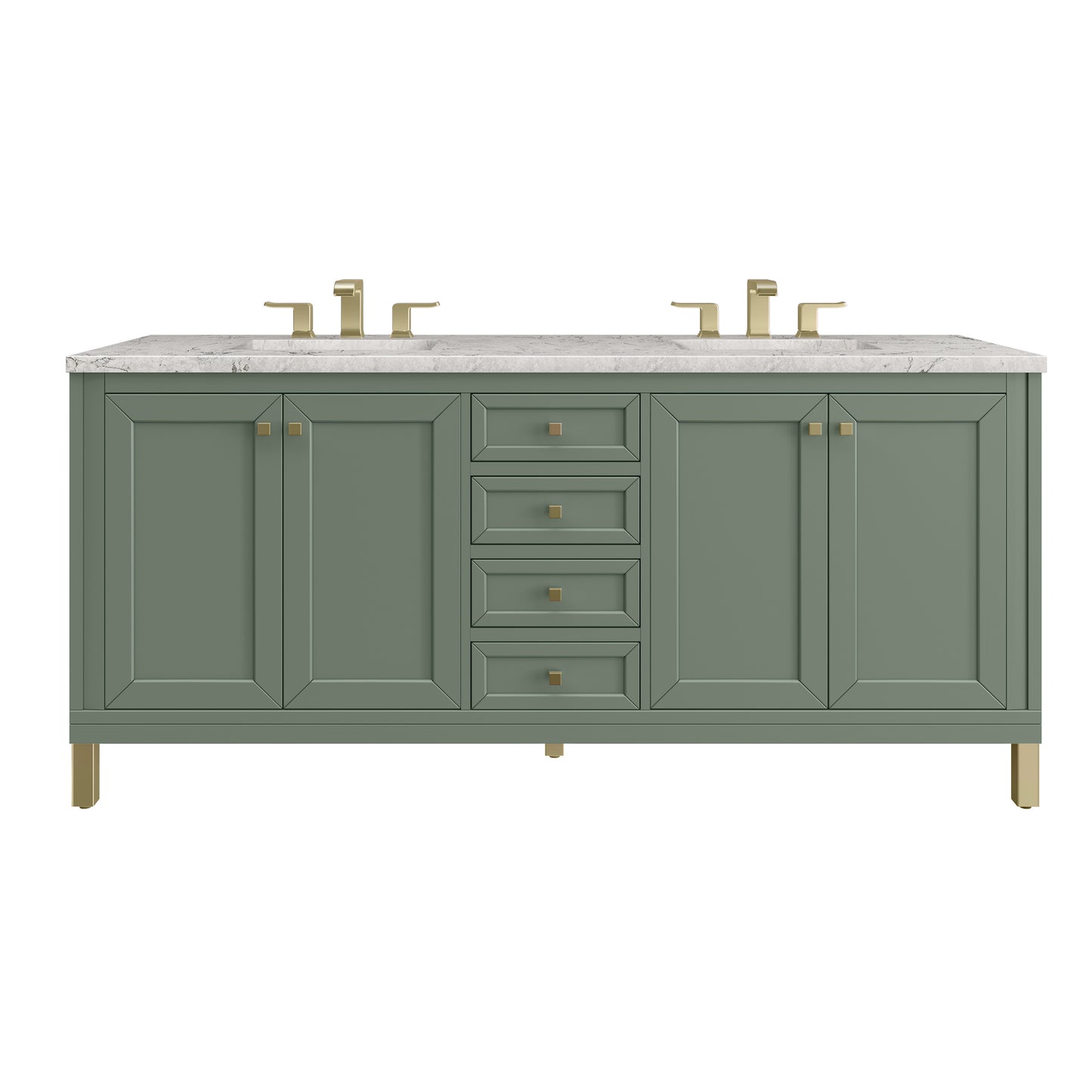 James Martin 503-V72 Chicago 72" Double Vanity, With 3 CM Top and Free Power Wireless Charger