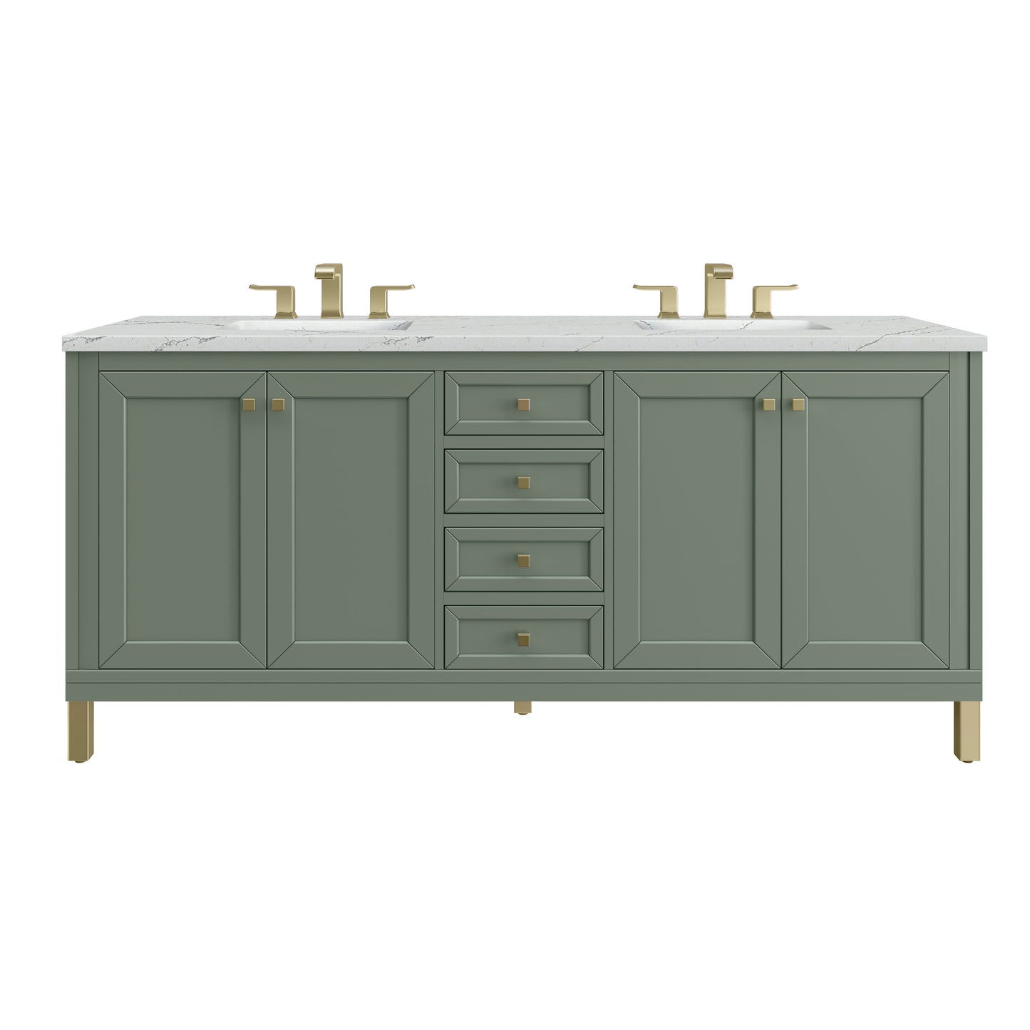 James Martin 503-V72 Chicago 72" Double Vanity, With 3 CM Top and Free Power Wireless Charger