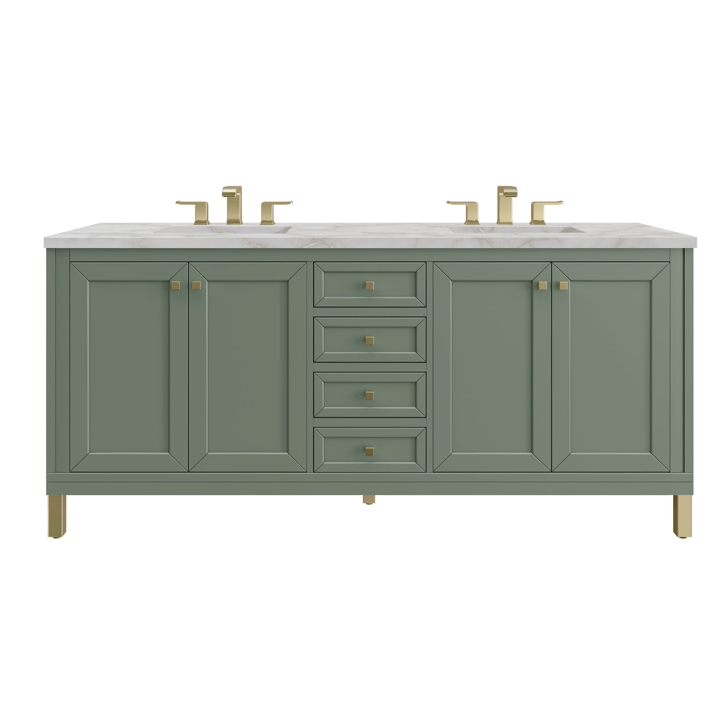 James Martin 503-V72 Chicago 72" Double Vanity, With 3 CM Top and Free Power Wireless Charger