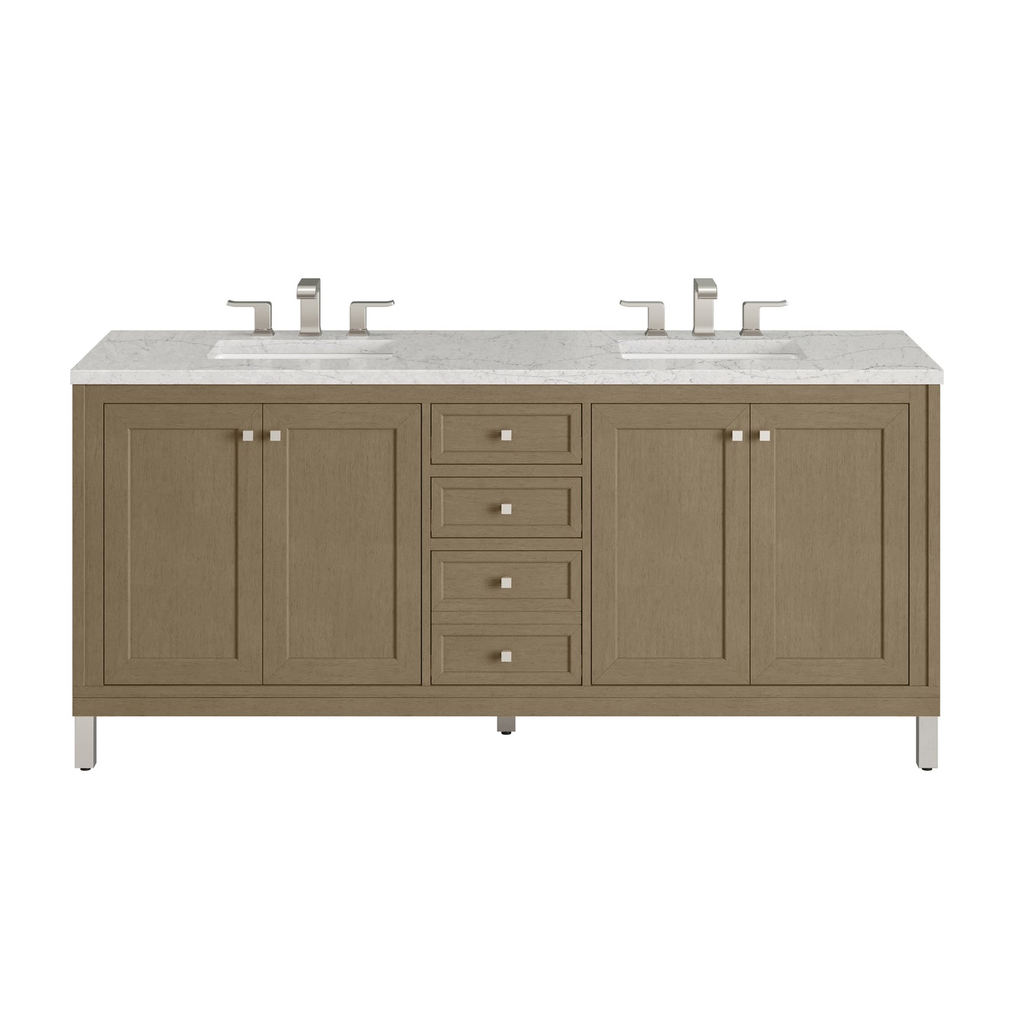 James Martin 503-V72 Chicago 72" Double Vanity, With 3 CM Top and Free Power Wireless Charger