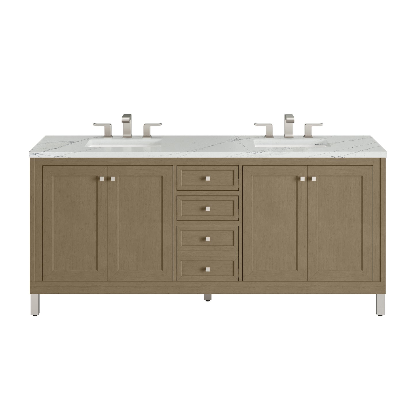 James Martin 503-V72 Chicago 72" Double Vanity, With 3 CM Top and Free Power Wireless Charger