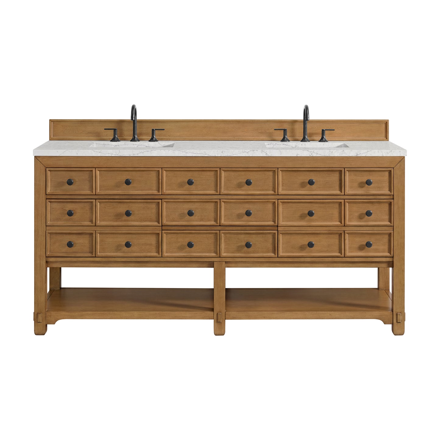 James Martin 505-V72 Malibu 72" Double Vanity, 3 CM Top and FreePower Wireless Charger
