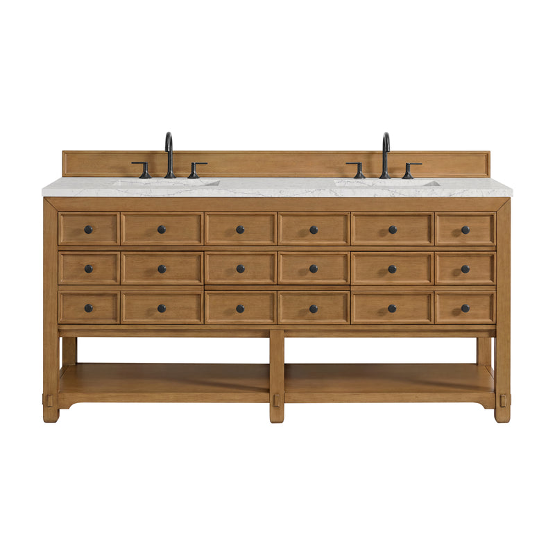 James Martin 505-V72 Malibu 72" Double Vanity, 3 CM Top and FreePower Wireless Charger
