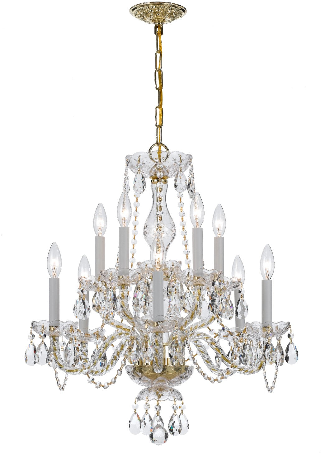 Crystorama 5080-CL-S Traditional Crystal 10 Light Swarovski Strass Crystal Chandelier