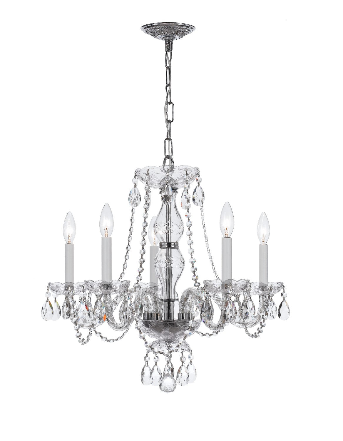 Crystorama 5085-CL-S Traditional Crystal 5 Light Swarovski Strass Crystal Chandelier - Parent