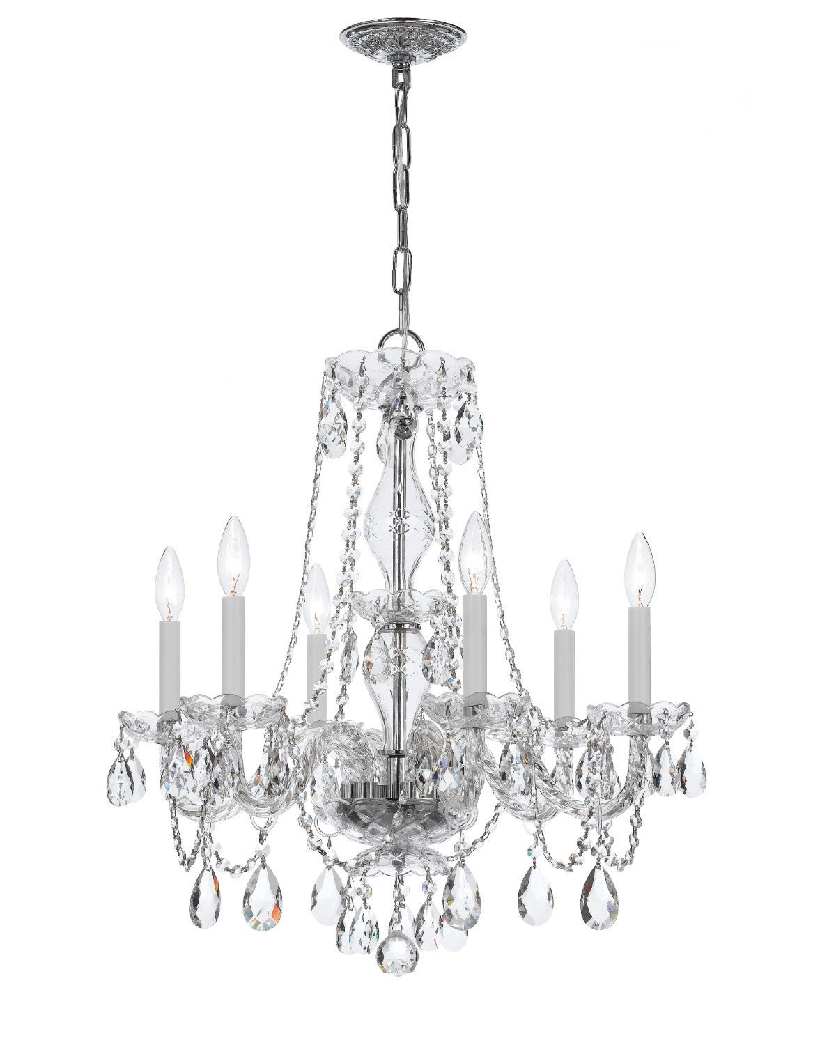 Crystorama 5086-CL-S Traditional Crystal 6 Light Swarovski Strass Crystal Chandelier - Parent