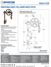 Load image into Gallery viewer, Waterstone 5100 Traditional The Wheel Pull Down Kitchen Faucet