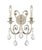 Crystorama 5112-OS-CL-MWP Regis 2 Light Hand Cut Crystal Wall Mount - Olde Silver