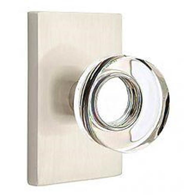 Emtek 5112MDC Passage , Modern Rectangular Rosette , Modern Disc Crystal Knob