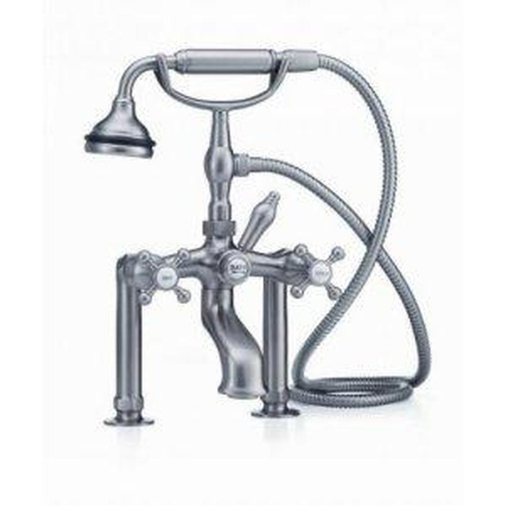 Cheviot 5115 5100 Series Wall-Mount Tub Filler - Cross Handles - Metal Accents