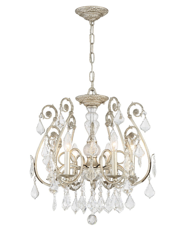 Crystorama 5115-OS-CL-MWP Regis 6 Light Hand Cut Crystal Mini Chandelier - Olde Silver