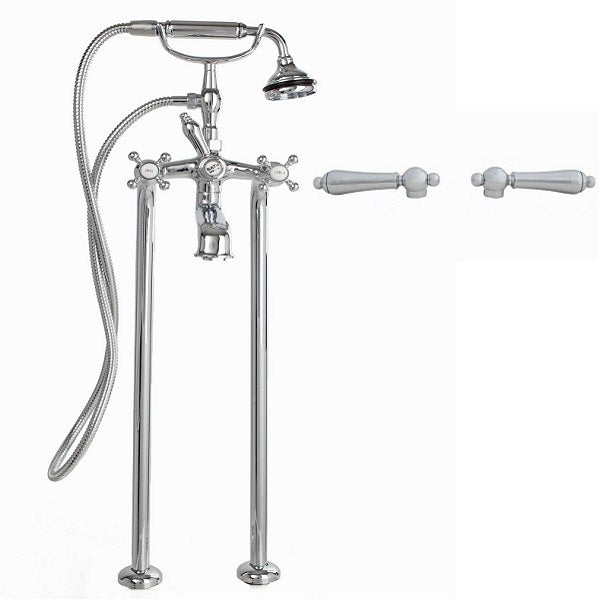 Cheviot 5117/3965-LEV 5100 Series Free-Standing Tub Filler - Lever Handles - Metal Accents - Parent