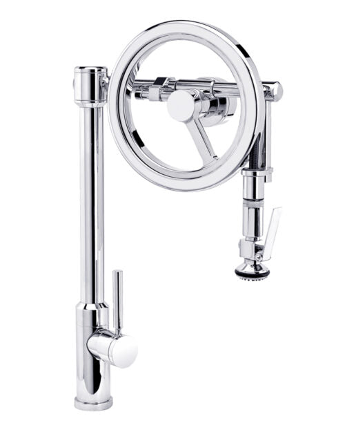 Waterstone WS-5130 Endeavor Wheel Pulldown Lever Sprayer Faucet