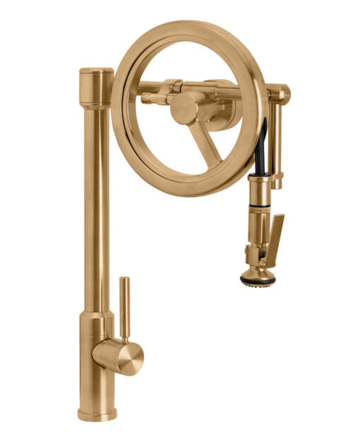 Waterstone WS-5130 Endeavor Wheel Pulldown Lever Sprayer Faucet