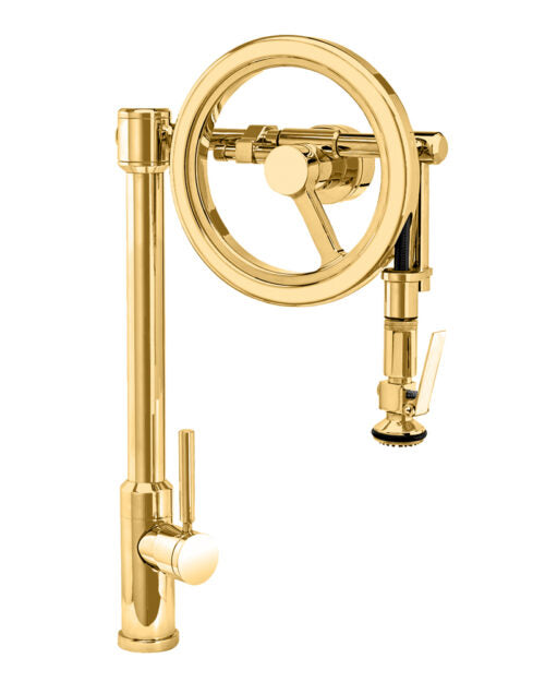 Waterstone WS-5130 Endeavor Wheel Pulldown Lever Sprayer Faucet