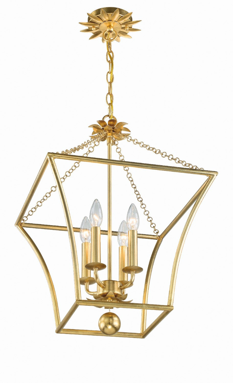 Crystorama 514-GA Broche 3 Light Lantern - Antique Gold