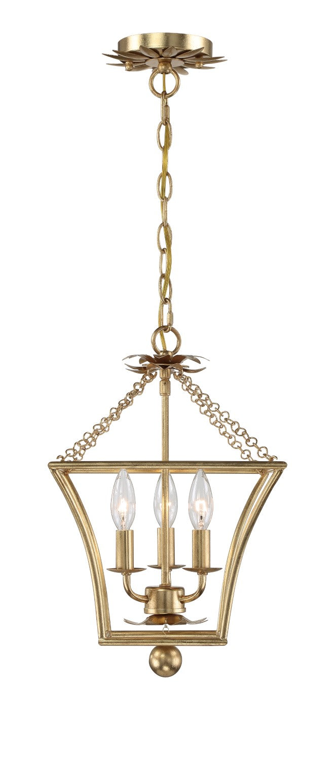 Crystorama 514-GA Broche 3 Light Lantern - Antique Gold