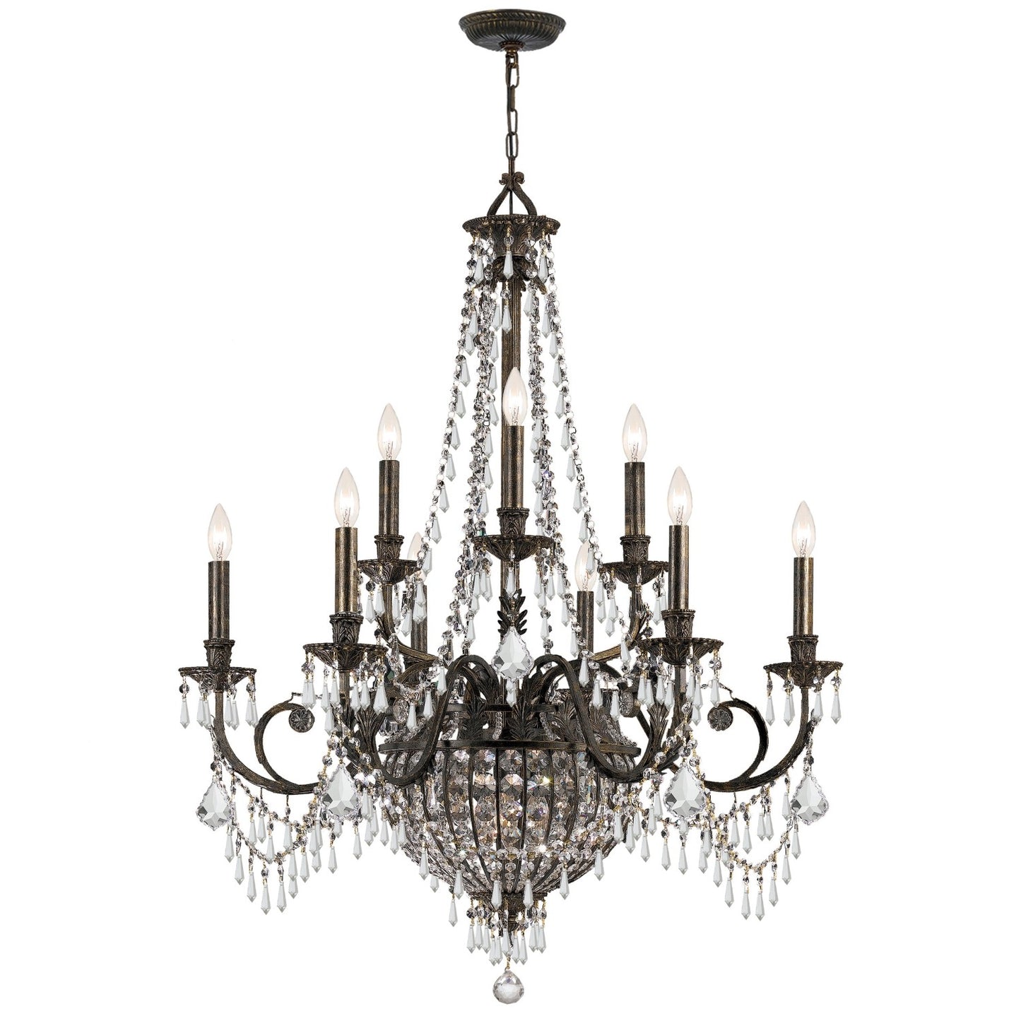 Crystorama 5168-EB-CL-MWP Vanderbilt 12 Light Hand Cut Crystal Chandelier - English Bronze