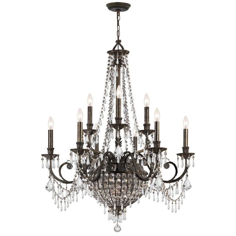 Crystorama 5168-EB-CL-MWP Vanderbilt 12 Light Hand Cut Crystal Chandelier - English Bronze