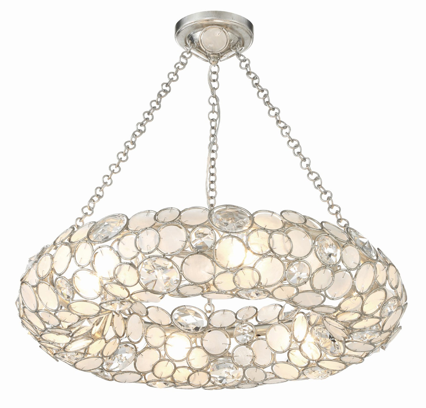Crystorama 525-SA Palla 6 Light Chandelier - Antique Silver